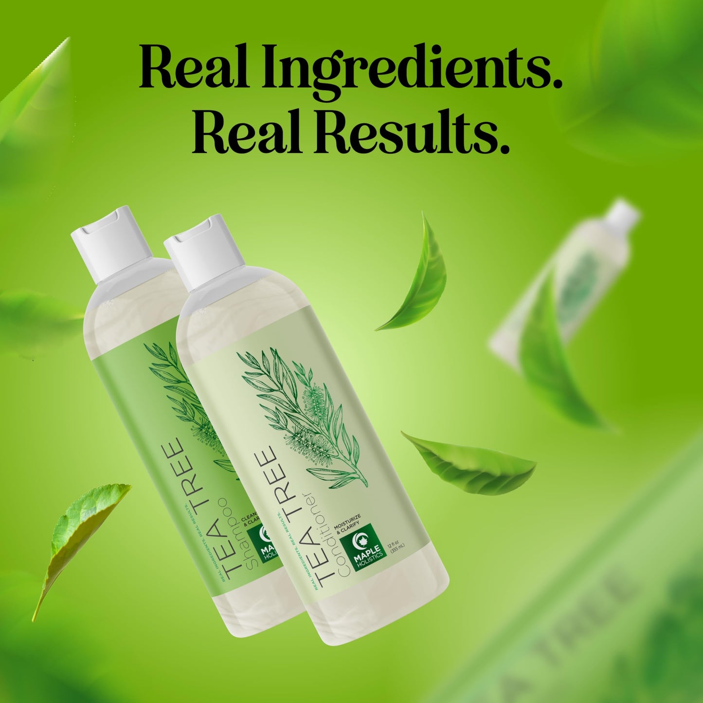 Tea Tree Shampoo and Conditioner Set - Sulfate Free Clarifying Shampoo and Conditioner for Oily Hair & Scalp Care with Cleansing Tea Tree Oil - Complete Oily and Dry Scalp Treatment for Build Up