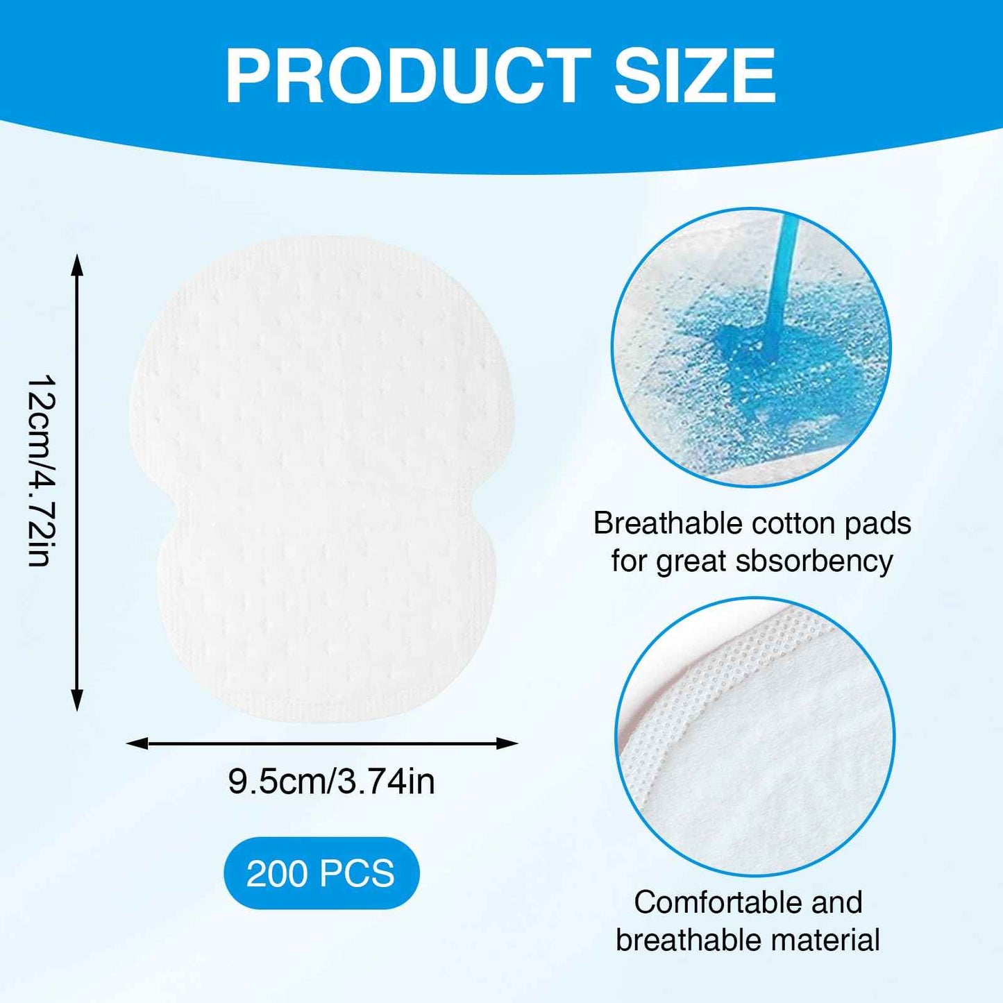 200PCS Underarm Sweat Pads for Women Men, Disposable Ultra-Absorbent Invisible Arm Pit Sweat Guards