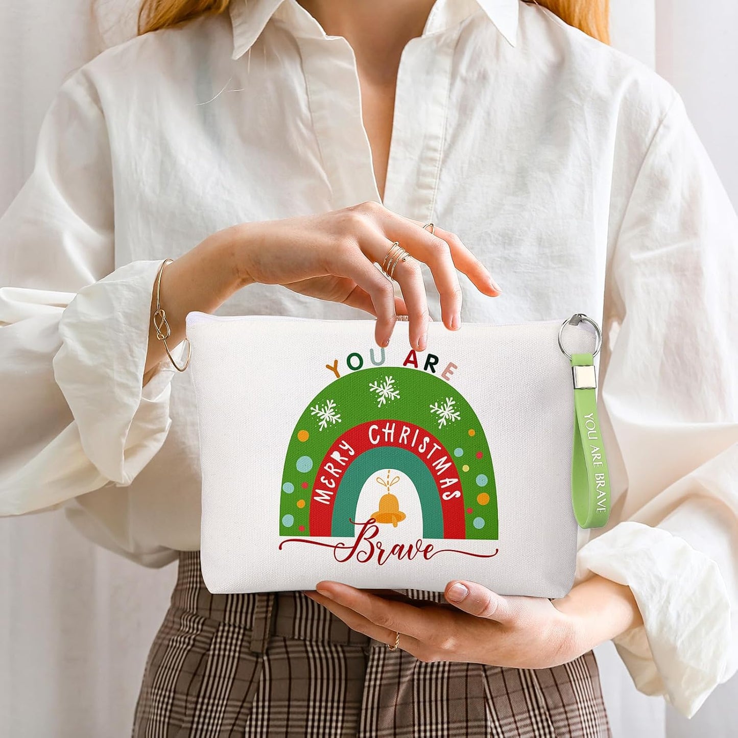 Inspirational Gifts for Women - 40 Pcs Rainbow Canvas Makeup Bags & Keychains | Perfect for Staff & Team Appreciation
