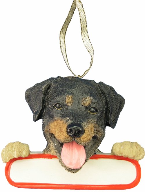Rottweiler Ornament "Santa's Pals" With Personalized Name Plate A Great Gift For Rottweiler Lovers