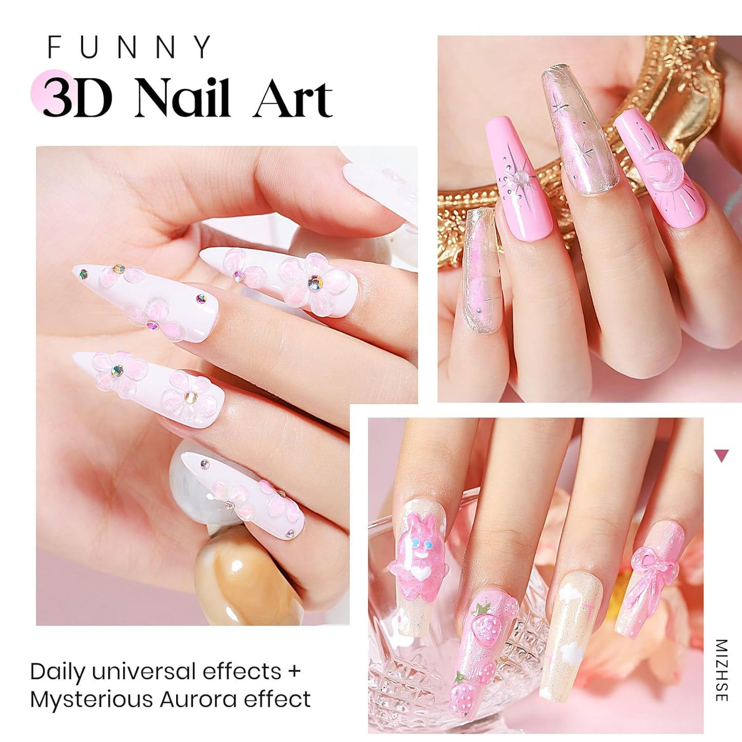 MIZHSE Solid Builder Gel for Nails, Clear Non-Sticky Sculpting Gel, 3D Nail Art Carving Building Modeling Hard Nail Extension Soak Off UV/LED Nail Art Salon Home DIY 15g