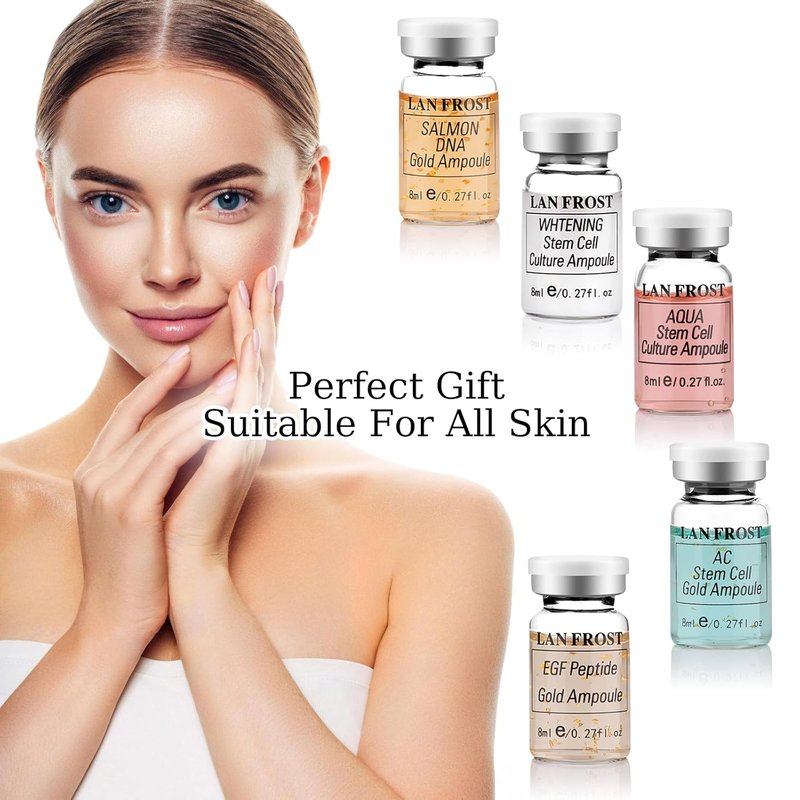 Hyaluronic Acid Facial Glow Starter Kit - 12 Vials of Hydrating Serum & Exosomes for Skin Repair