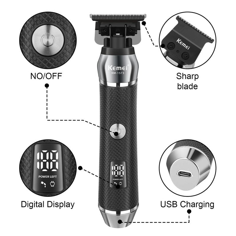 KEMEI Cordless Professional Hair Clippers for Men, Rechargeable Barber Clippers and Trimmers for Cutting, Electric Hair Tools, Gifts for Men