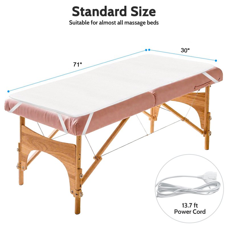 Massage Table Warmer Heating Pad Professional SPA Massage Bed Warmer 9 Hours Timer, 9 Heat Settings, Overheat Protection for Massage Bed & Spa, Thickened & Soft Fleece, 30" x 71"