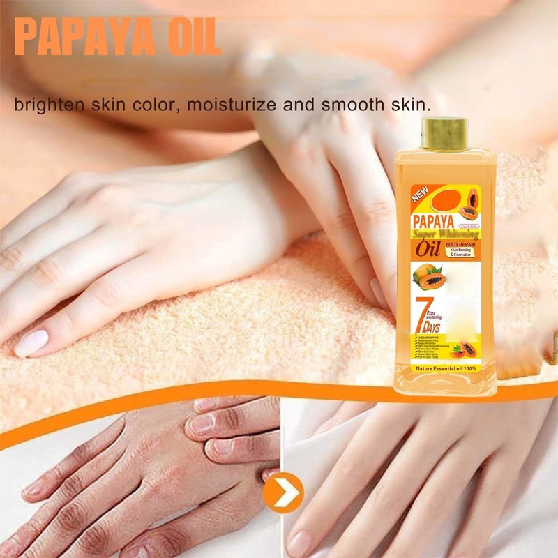 500ml Papaya Oil for Skin Brightening - Organic Papaya Oil for Face - Soft 7 Body Oil, Moisturizing