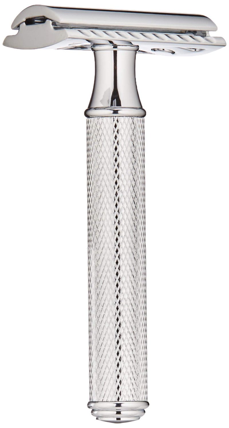 The Art of Shaving Safety Razor for Men - Includes 5 Safety Razor Blade Refills, Double Edged Razor with Closed Comb, Engraved Chrome Plated Handle