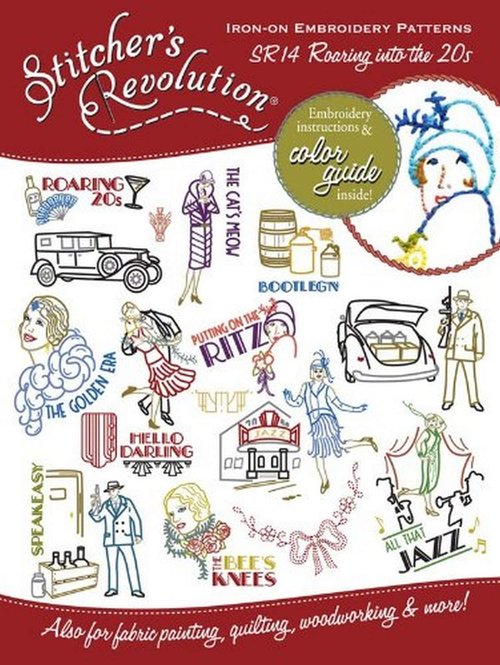 Stitcher's Revolution Iron-On Transfer Pattern for Embroidery, Roaring 20's