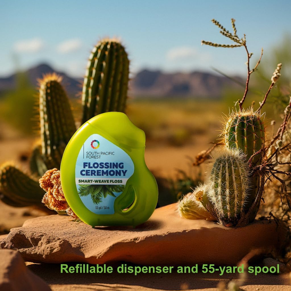 Expanding Woven Dental Floss - Vegan, Non-Toxic & PFAS Free | Eucalyptus & Manuka | 55 Yards x 6 Units