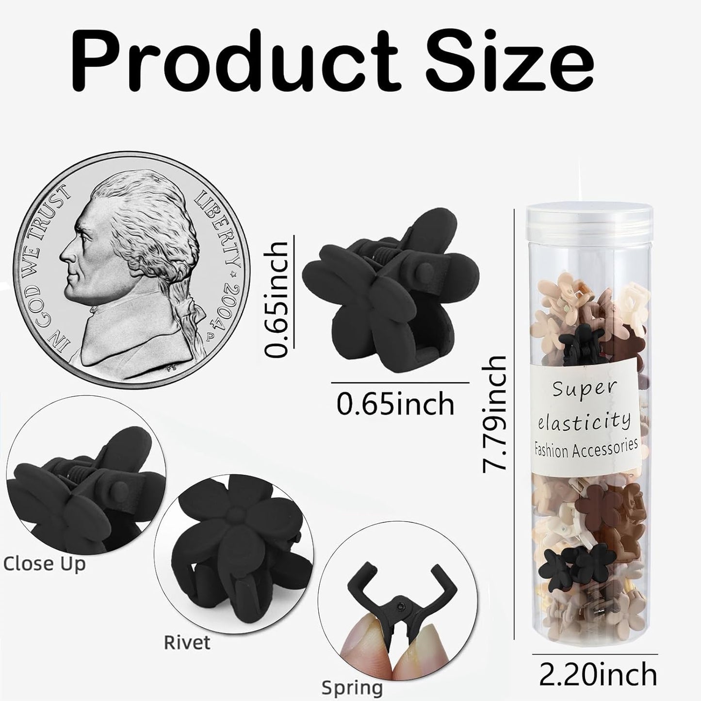 50Pcs Small Matte Hair Claw Clips, Mini Clips for Girls Women - Cute Tiny Claws for Thin Hair, Strong Grip, Neutral Color for Birthday, Christmas, Party Gifts
