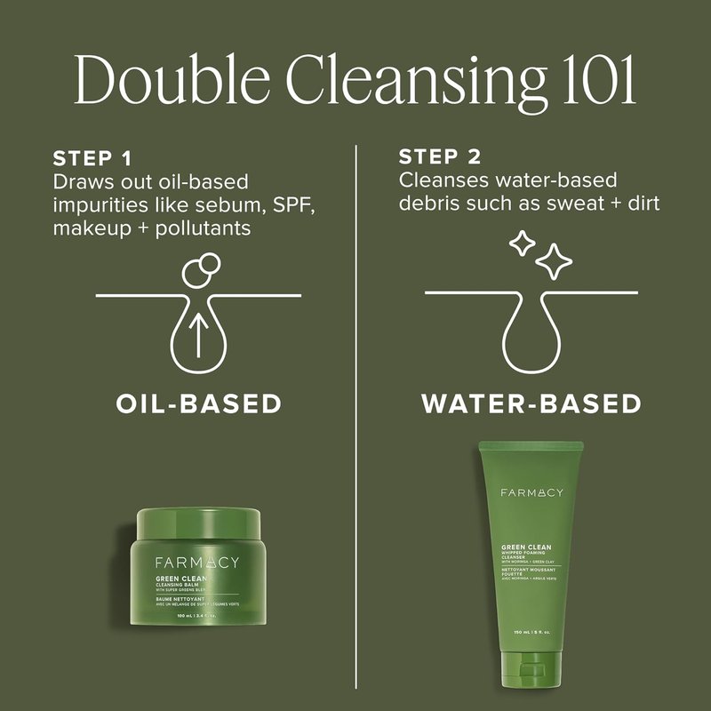Farmacy Makeup Remover Balm - Green Clean Waterproof Oil Cleanser for Face | Hydrates & Softens Skin with Super Greens (100ml)