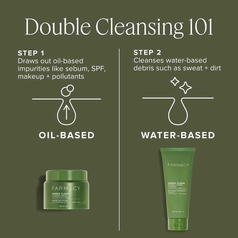 Farmacy Makeup Remover Cleansing Balm - Green Clean Waterproof Makeup Remover Balm + Oil Cleanser for Face - Gently Melts Make Up + SPF - Hydrates + Softens Skin with Super Greens + Papaya (30ml)