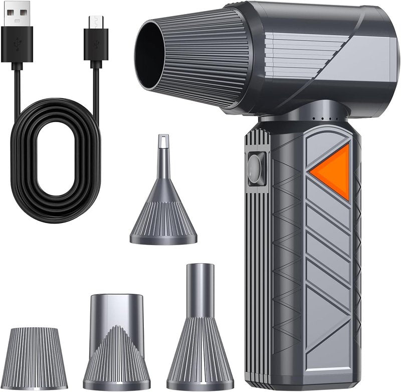 Compressed Air Duster - 350W High-Powered Electric Blower | 180,000 RPM, Rechargeable 10,000 mAh Battery for Keyboard, PC, Car, Home