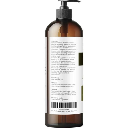 velona Olive Pomace Oil 16 Fl Oz | 100% Pure and Natural Carrier Oil | Refined | Skin, Hair, Body & Face Moisturizing | Use Today - Enjoy Results.