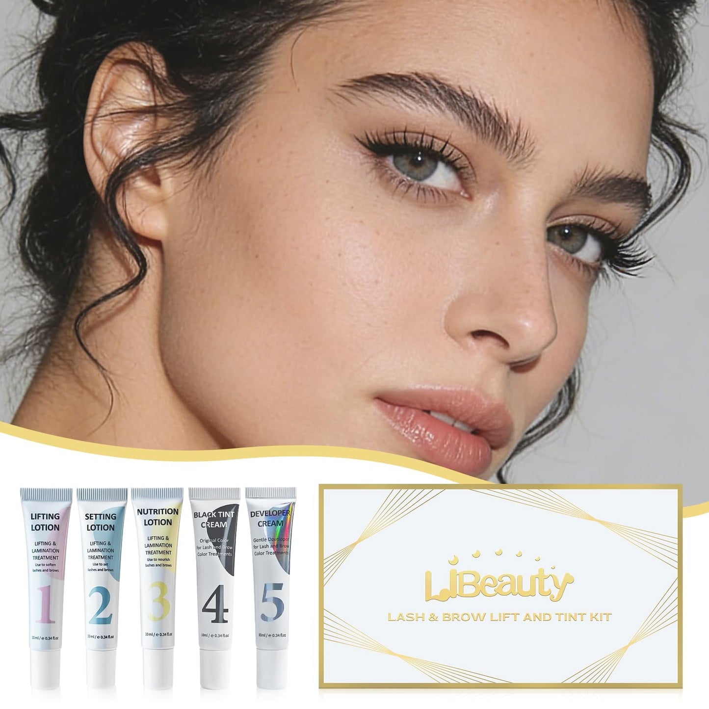 Lash Lift and Color Kit, Brow Lamination Kit with Color, DIY Eyelash Perm Curling for Voluminous Lashes and Brows, Home and Salon Use – Libeauty