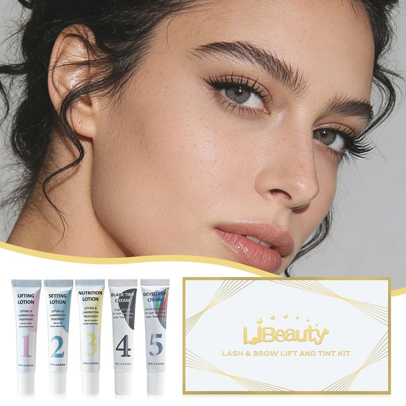 Lash Lift and Color Kit, Brow Lamination Kit with Color, DIY Eyelash Perm Curling for Voluminous Lashes and Brows, Home and Salon Use – Libeauty