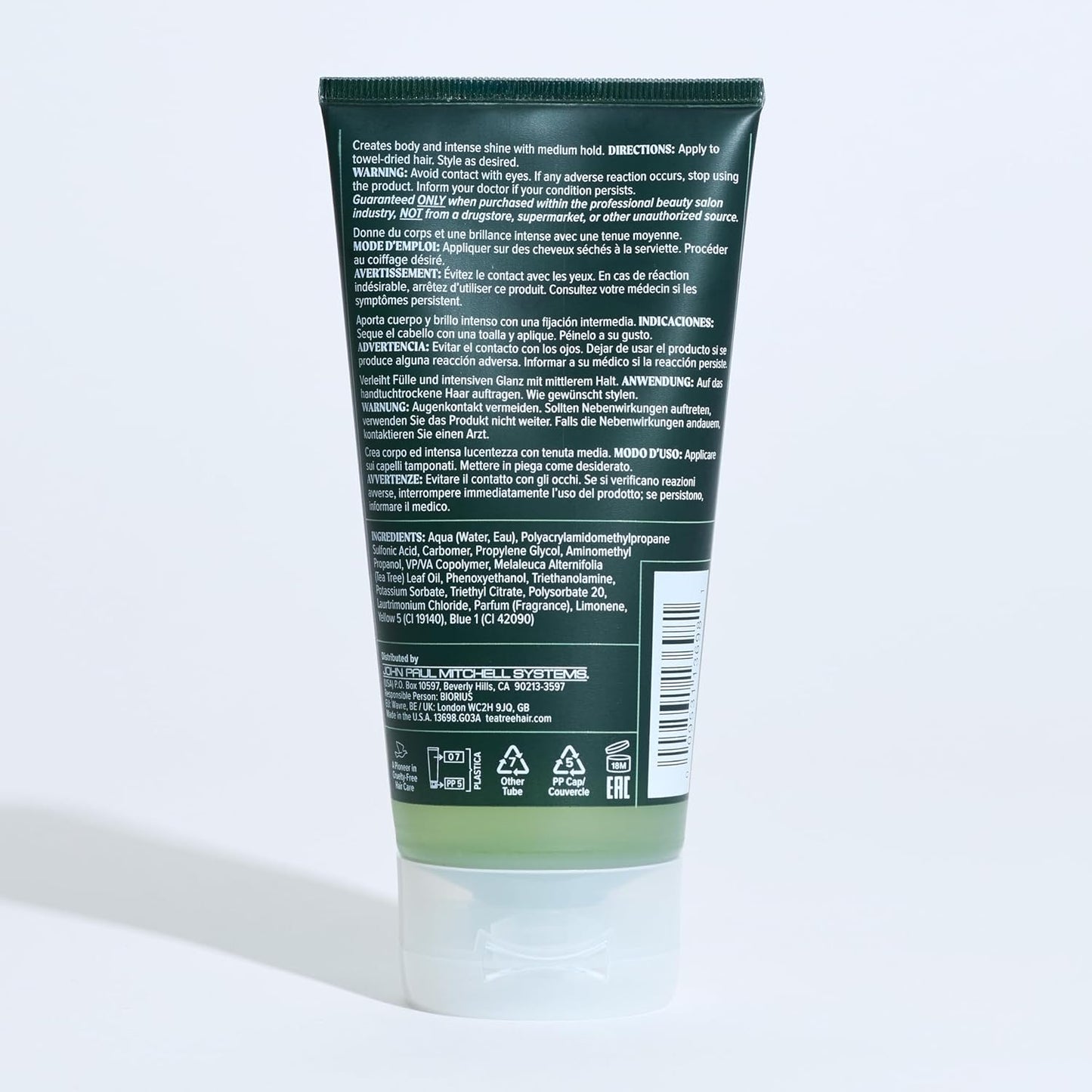 Tea Tree Styling Gel - Medium Hold Hair Gel for All Hair Types | High-Shine Finish