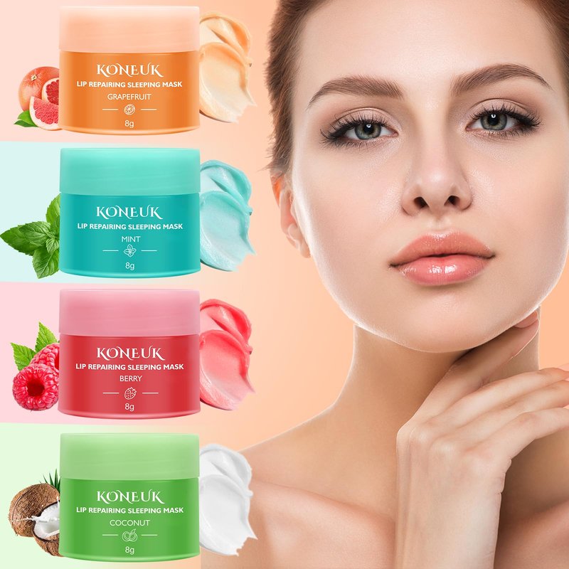 12 Pack Lip Sleeping Mask Set, Overnight Lip Skincare, Nourish and Hydrate Lip Mask With Vitamin C and Coconut Oil, Lip Balm for Dry Lips, Bulk Gifts for Women