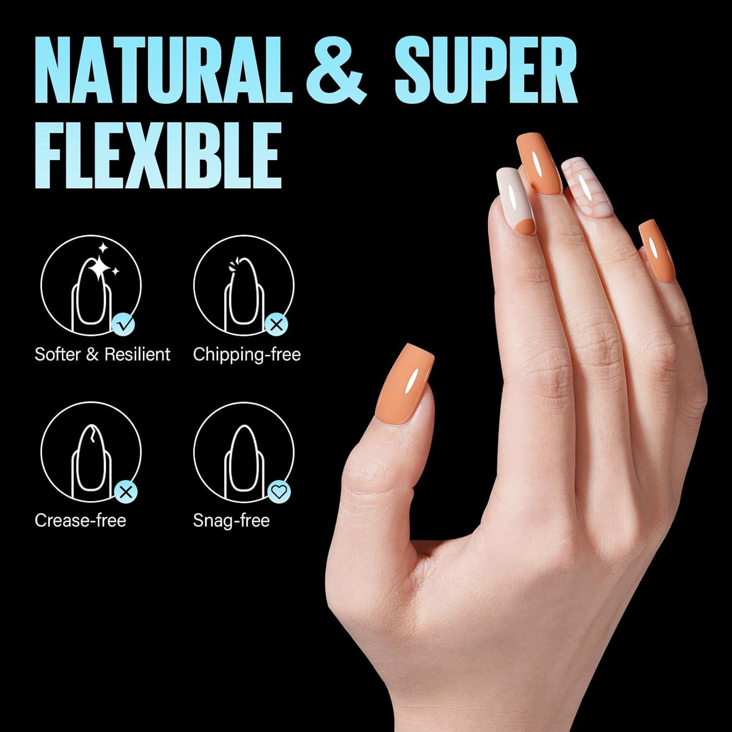 TOMICCA Short Nail Tips Extra Short Square Nail Tips, 192Pcs Fake Nails 12 Sizes Acrylic Clear Nails for Beginner and Professional DIY Gel Nails Salon