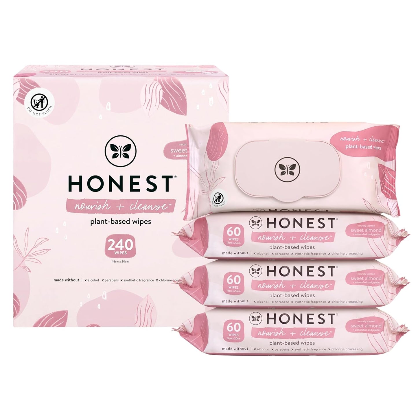 The Honest Company Hydrate + Cleanse Naturally Scented Wipes | Cleansing Multi-Tasking Wipes | 99% Water, Plant Based, Hypoallergenic | Aloe + Cucumber, 60 Count