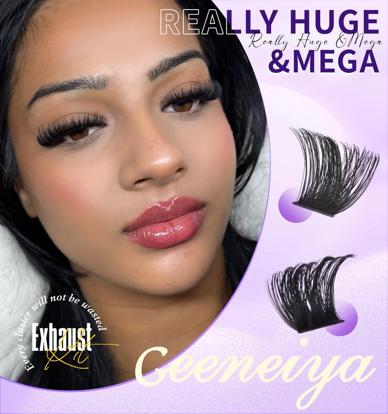 Geeneiya 5 Styles Lash Clusters Kit, GLITZ/MANGA/WIWI/BOTTOM Cluster Eyelash Extensions, 3D Wispy Lashes Kit with Lash Bond and Seal, Remover and Lash Extension Tools for Beginners, DIY at Home Easily