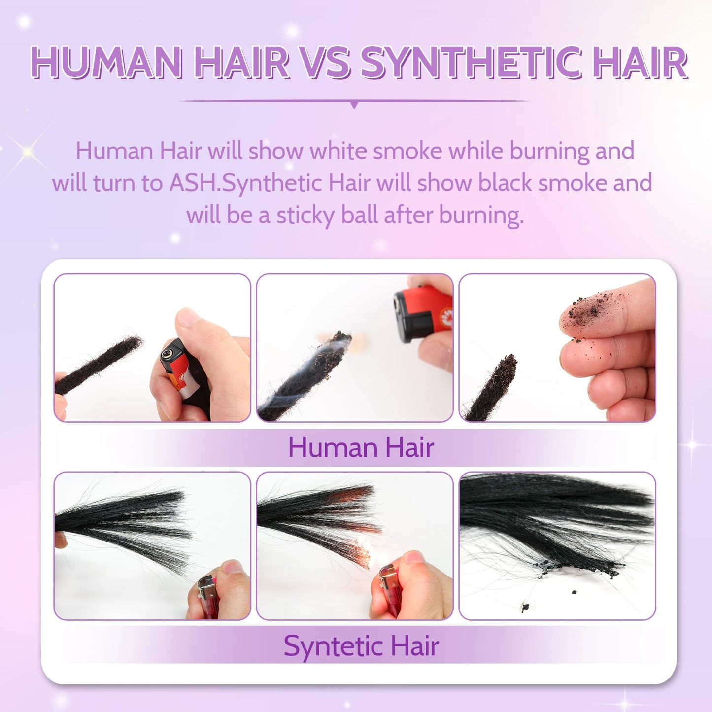 Loc Extensions Human Hair Dreadlock Extensions Human Hair Dreads Extensions for Men Women Kids Real Human Hair Locs Full Handmade Permanent Locs 0.6cm 6inch 30 Strands