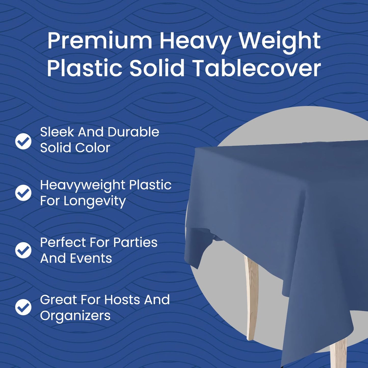 Rectangular Royal Blue Tablecloth Plastic, (1 Pc) 54" x 108" Blue Plastic Tablecloth, Perfect Blue Disposable Tablecloth and Elegant Blue Table Cover for Parties, Dinners and Special Occasions