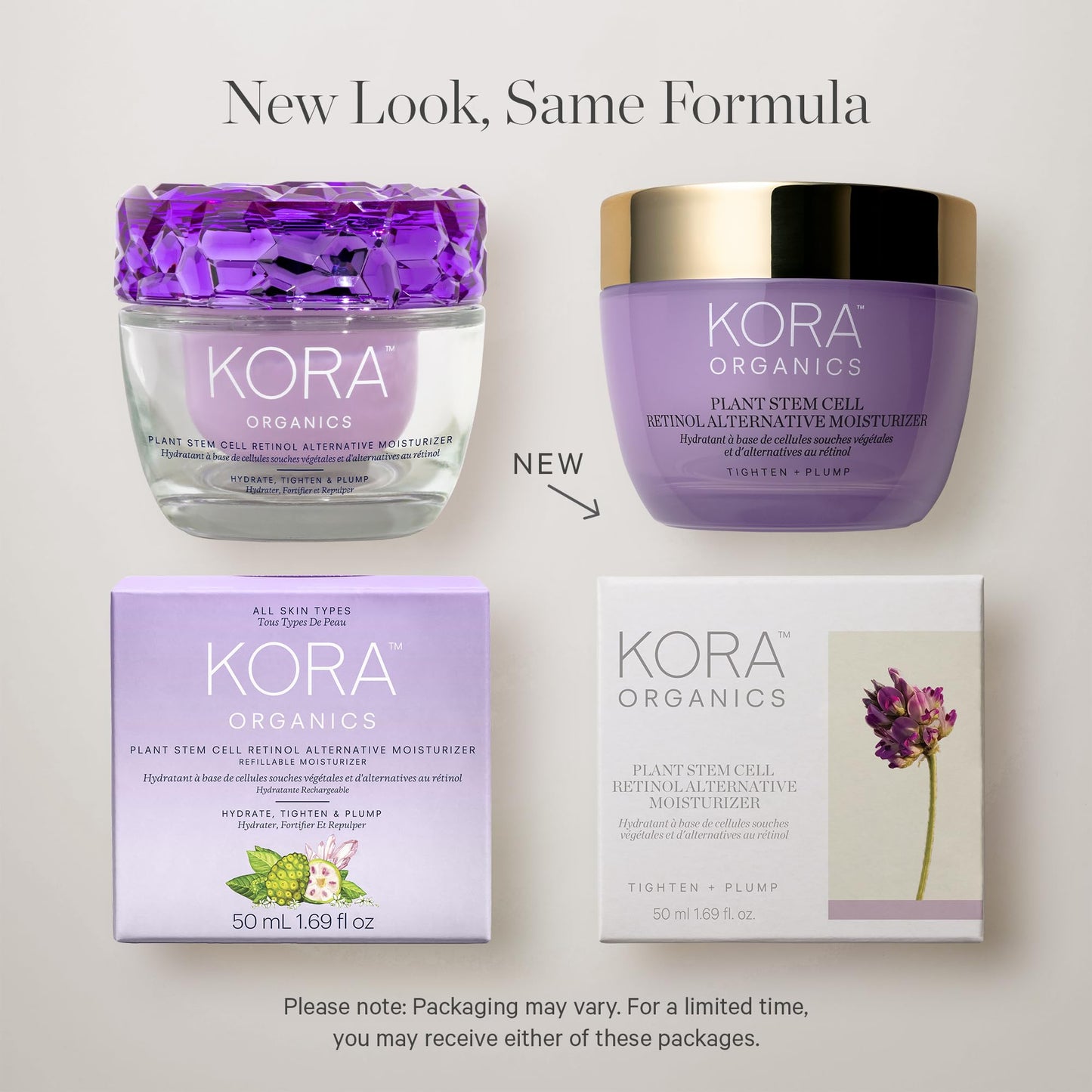 KORA Organics Plant Stem Cell Retinol Alternative Moisturizer, Active Retinol Alternative Blend Smooths Wrinkles and Helps Firm Skin, 0.5 fl oz