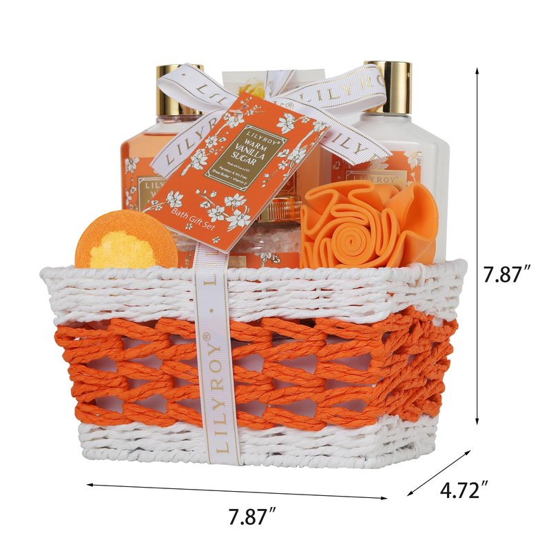 7Pcs Moisturizing Vanilla Spa Kit Bath Gifts Set Spa Gift Baskets for Women