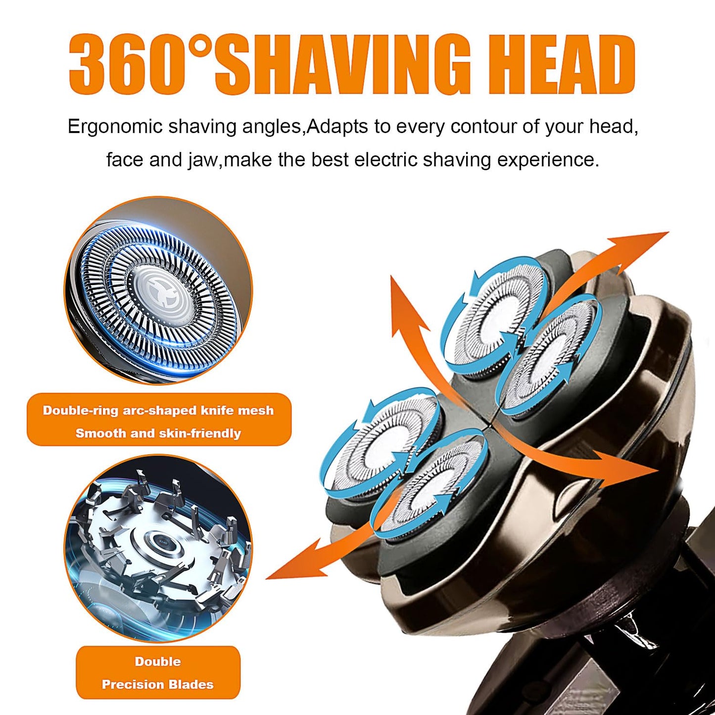 Replacement Blades Shaver PRO 4 Heads Compatible with Skulls Pitbulls Series Head Shaver, Electric Shaver Replacement Hedas Gold PRO/Silver PRO/Platinum PRO/Butterfly Kiss PRO Head Shavers (2 Pcs)