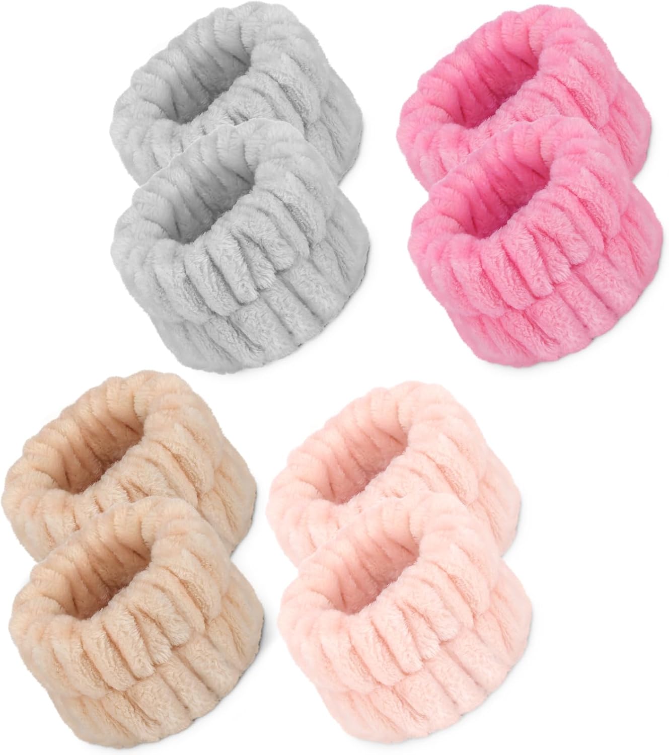 Crosize 8 Pcs Microfiber Wrist Bands for Washing Face, Women's Absorbent Face Washing Wristbands, Prevent Water from Spilling Down Your Arms