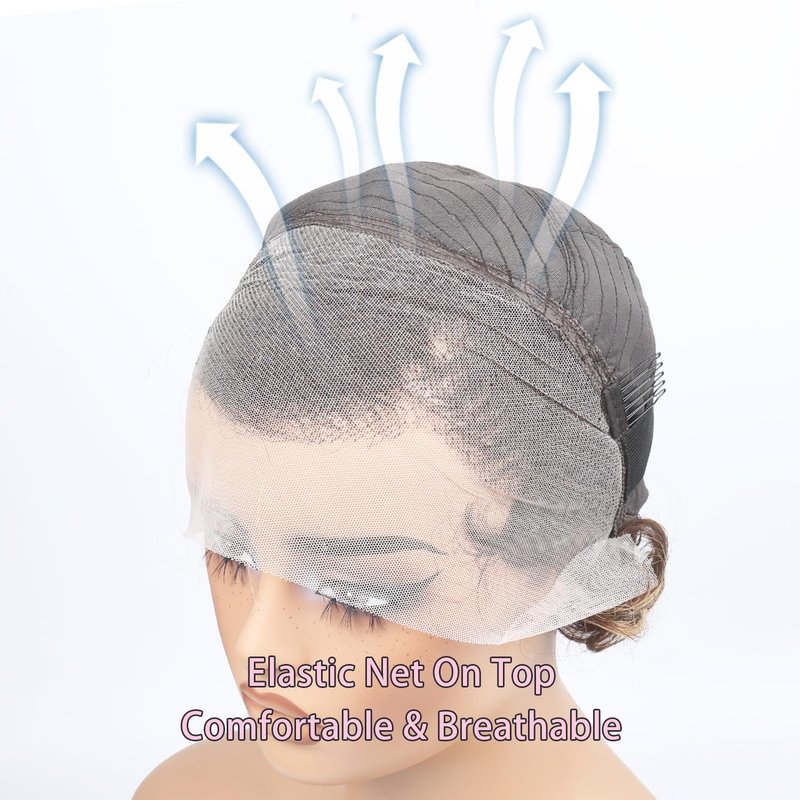 Unipearl Highlight Blonde Bob Wig Human Hair 13x4 Deep Wave Lace Front Wigs Human Hair 180% Density Short Bob Wig Pre-Plucked with Baby Hair Glueless Water Wave Curly Wigs for Black Women
