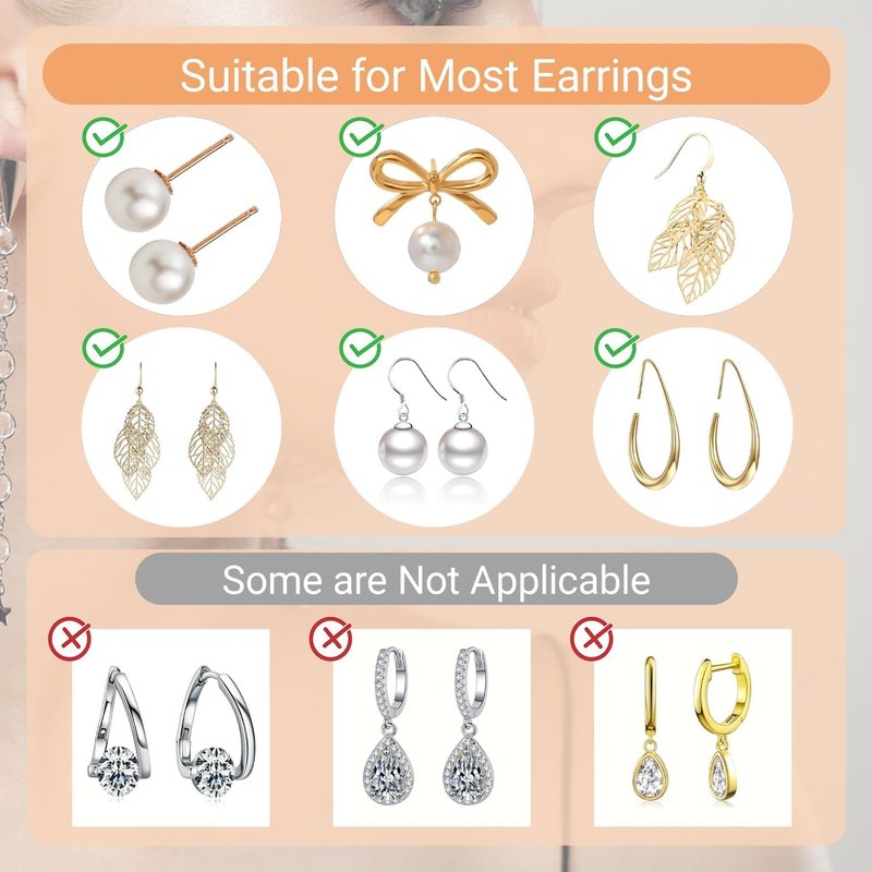 Earring Backs,18K Gold Silicone Earring Backs Replacements,6 Pcs Hypoallergenice Silicone Earring Backs for Studs/Droopy Ears(Gold)