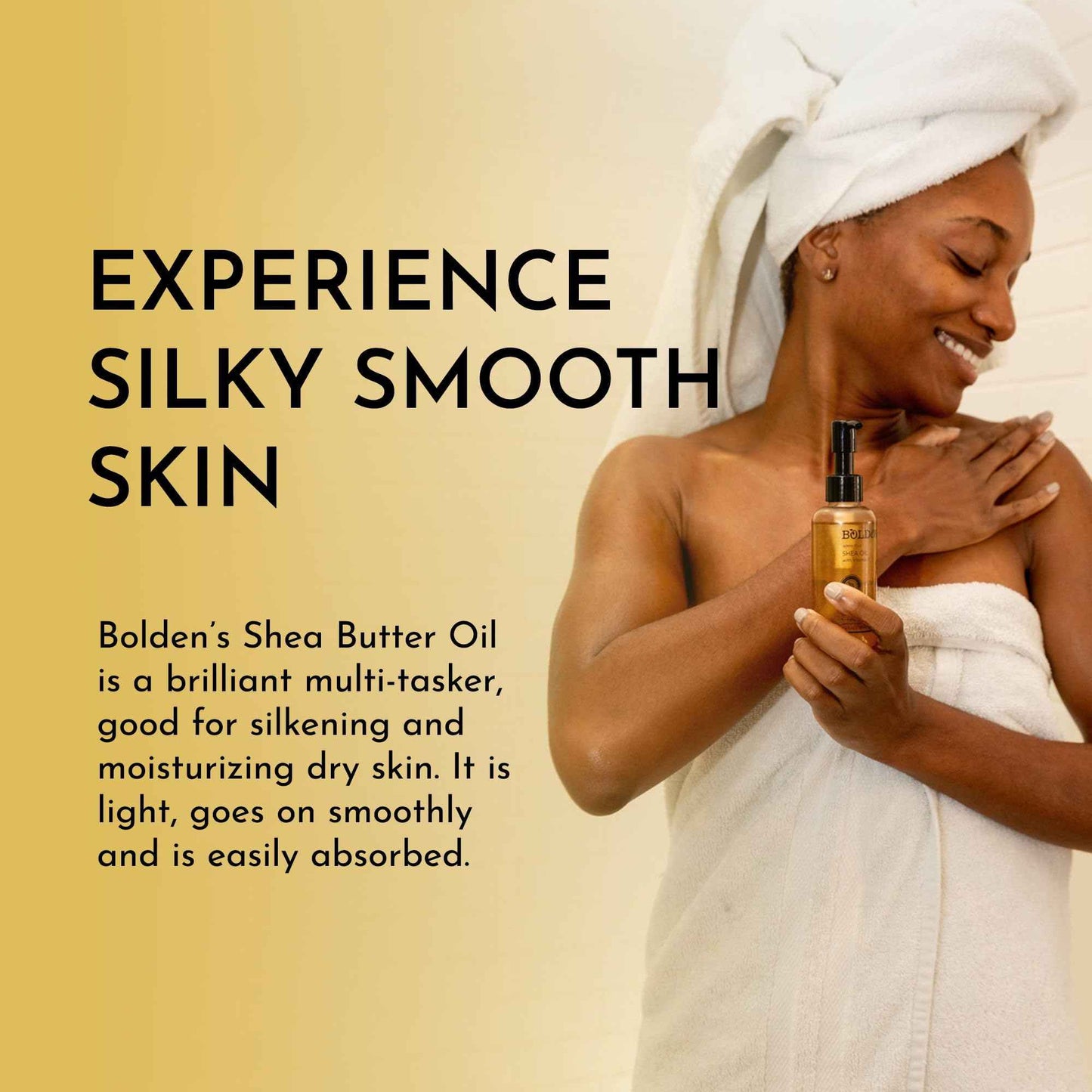 BOLDEN Sweet Vanilla Shea Body Oil with Vitamin E | Stretch Mark Pregnancy Care | 100% Natural Moisture Shea Oil | Lightweight After Shower Body Oil | 3.4 Fl Oz