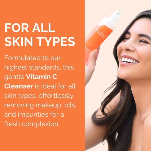 Noche Y Dia Vitamin C Cleanser for Mature Skin - Made in Spain - Anti Aging Face Wash, Makeup Remover, Targets Wrinkles, Acne, Breakouts - 150mL (5.07 fl oz)