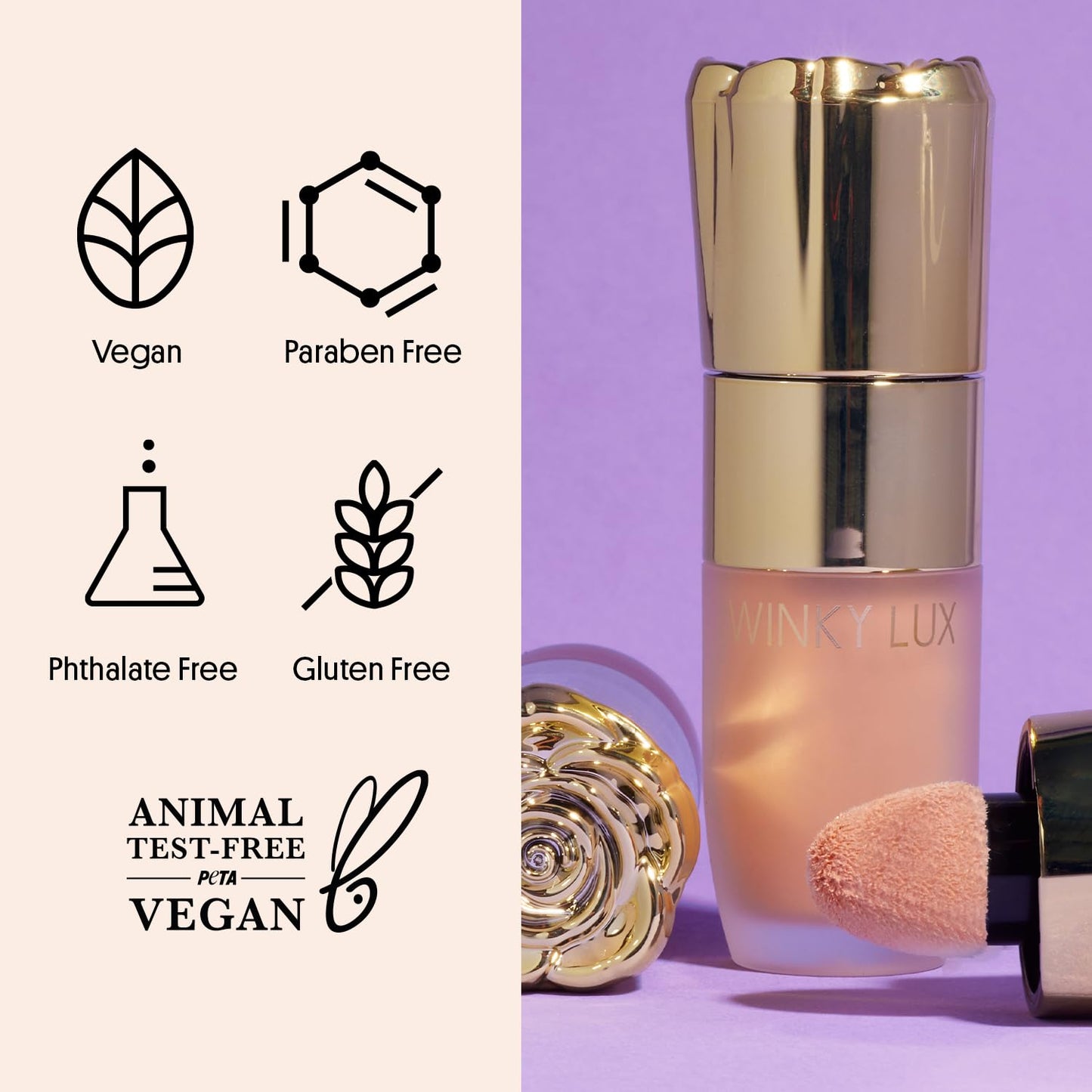Winky Lux Cheeky Rose Liquid Highlighter - Gel Cream, Blendable & Buildable Pigment, Long Lasting Weightless Dewy Finish, Champagne, Moonlight