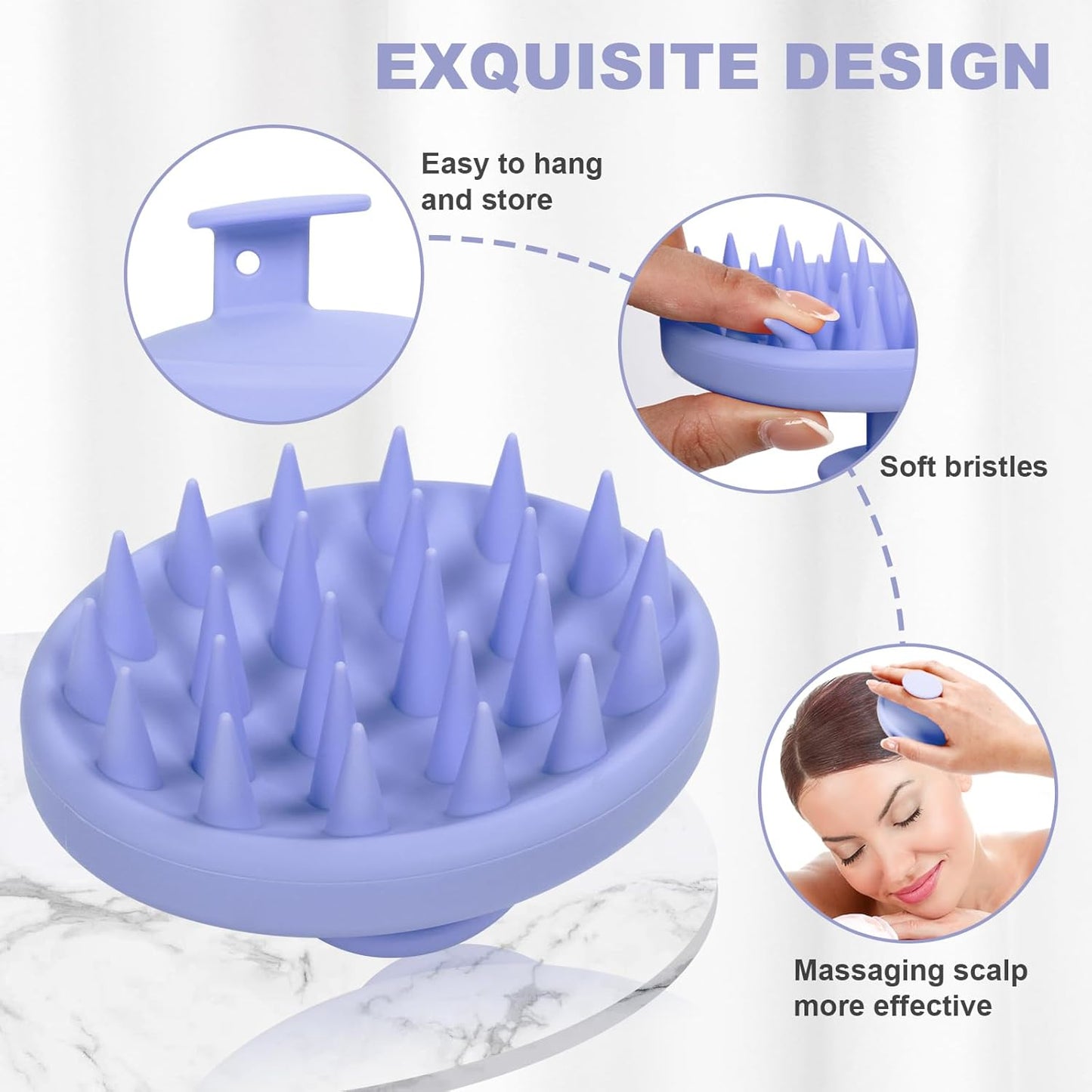 Silicone Scalp Massager, Scalp Scrubber for Hair Growth with Soft Bristles, Scalp Exfoliator Brush Dandruff Removal Shampoo Brush for Wet Dry Scalp Care (Mint Green)