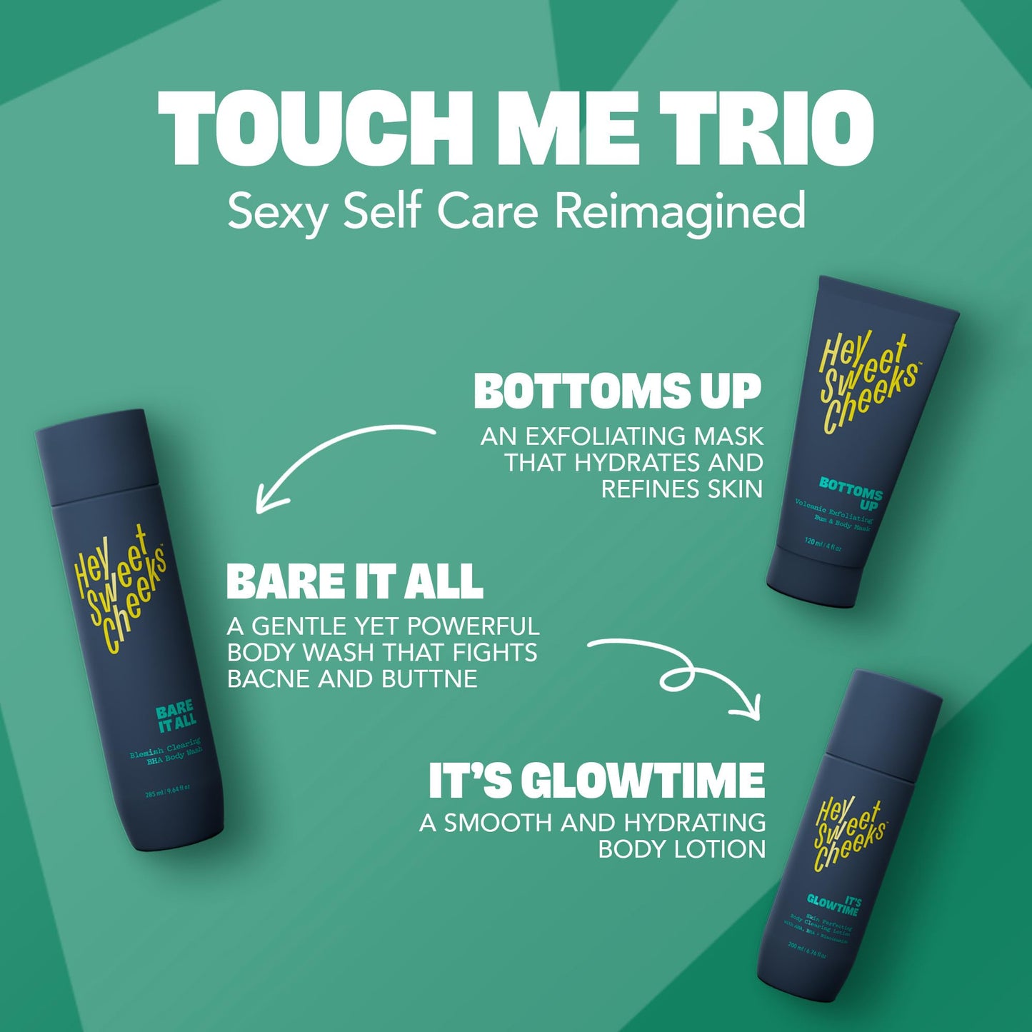 Hey Sweet Cheeks Bare It All BHA Salicylic Acid Body Wash with Oat Milk, Blemish Body Wash for Back Blemishes, Bacne, Cleanser for Clear, Smooth Skin 9.64 oz