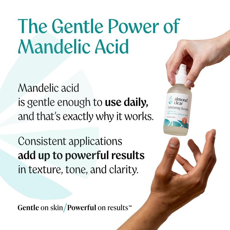 Almond Clear Mandelic Acid Level 2 Serum – Extra Strength Treatment for Body Acne, Folliculitis, and Ingrown Hairs – Buttocks Clearing Dark Spot Remover – 1 Fl Oz