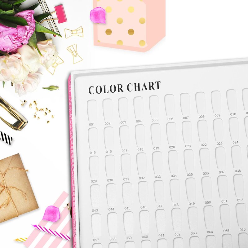 Vnjaoi 308 Polish Display Book, Gel Color Display Book, Fake Tips Sample Painting Art Design for Nail Salons, DIY at Home (Rose Red)