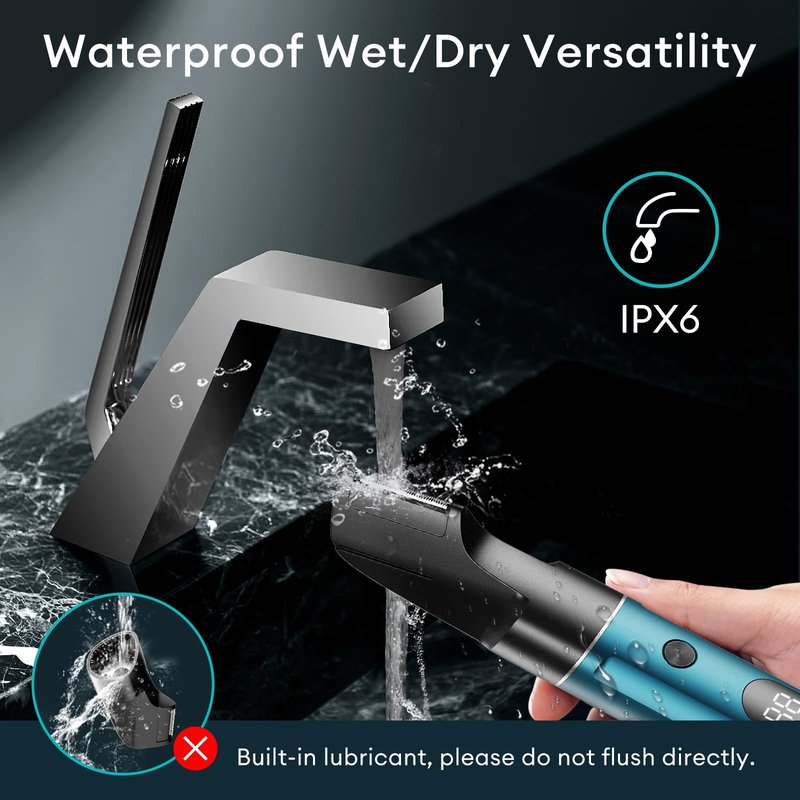 kensen Body Hair Trimmer for Men - Manscape 3-in-1 Beard Trimmer for Men, Men's Groin & Pubic Hair Trimmer IPX6 Waterproof Wet/Dry Electric Razor for Mens Cordless Hair Clippers for Mens Shaver -Green