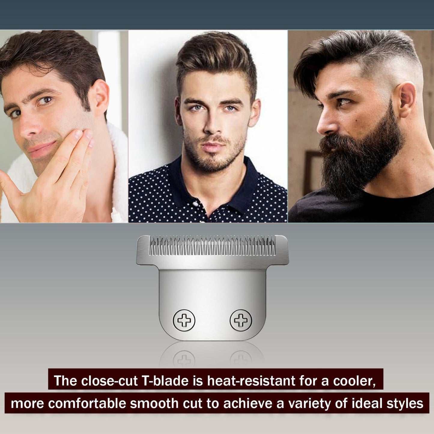 40mm Replacement Detachable Stainless Steel T Blade(02144 ), Compatible with Wahl All in One Lithium Ion Trimmer 9864/9864SS/9686/9818A/9854L/9876L/9854 /WSS3L/SS2L etc. (Silver 2 Pack)