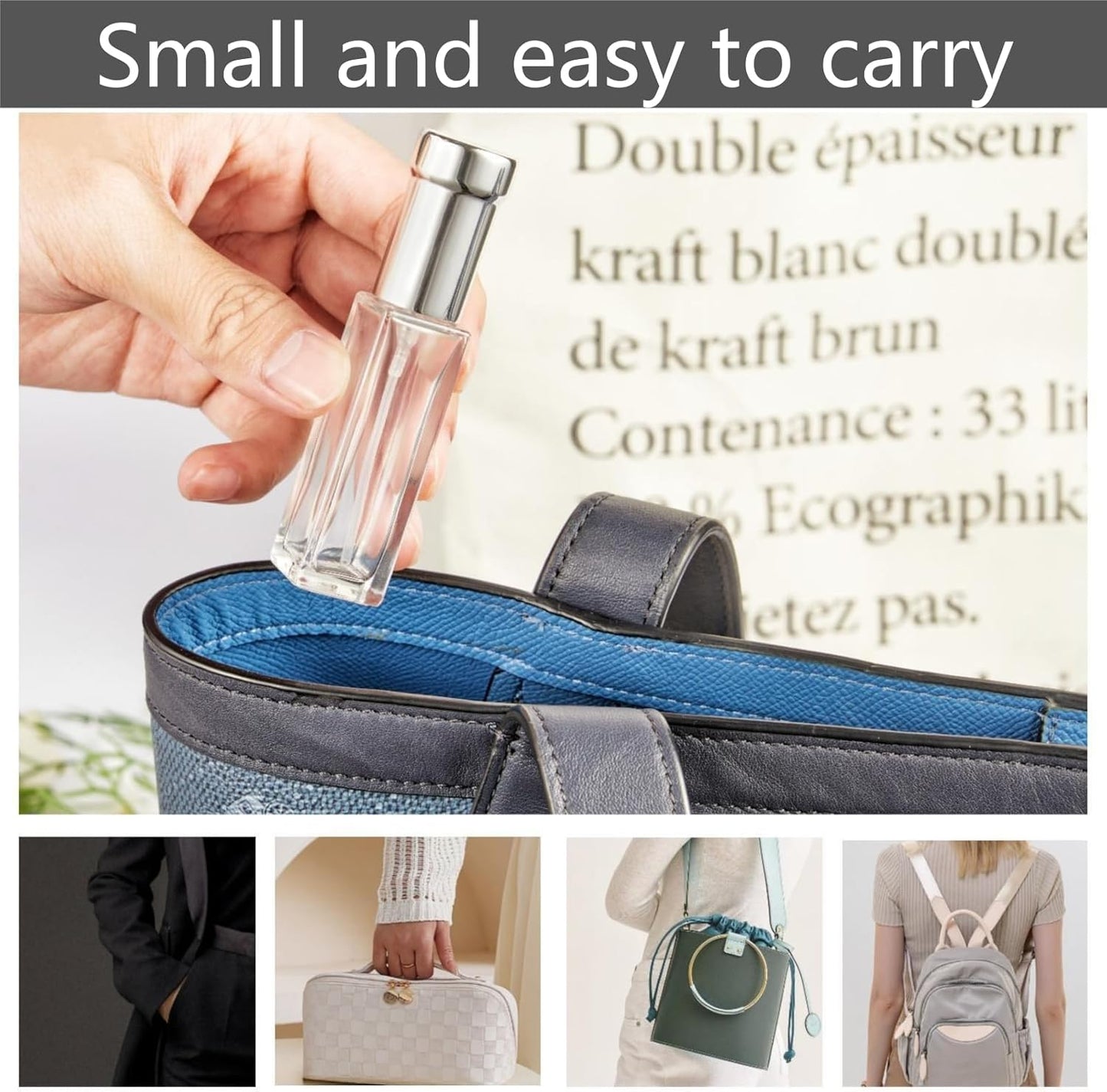 6 Pack 10ml Perfume Travel Refillable Bottles Leak Resistant Empty Glass Spray Bottles Mini Cologne Atomizer for Travel Size and Decants