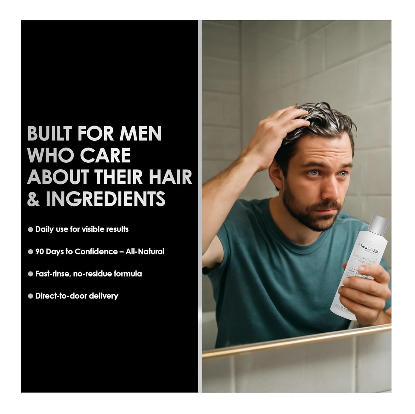 Men's Hair Growth Shampoo & Conditioner Set - Caffeine, Biotin & Saw Palmetto | Sulfate-Free, Vegan, 2-Piece System
