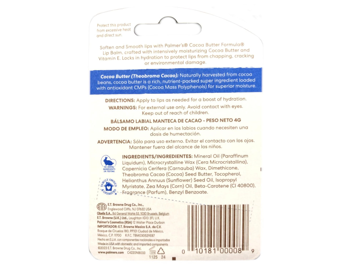 Palmer's Cocoa Butter Formula Lip Balm 0.15 oz (Pack of 8)