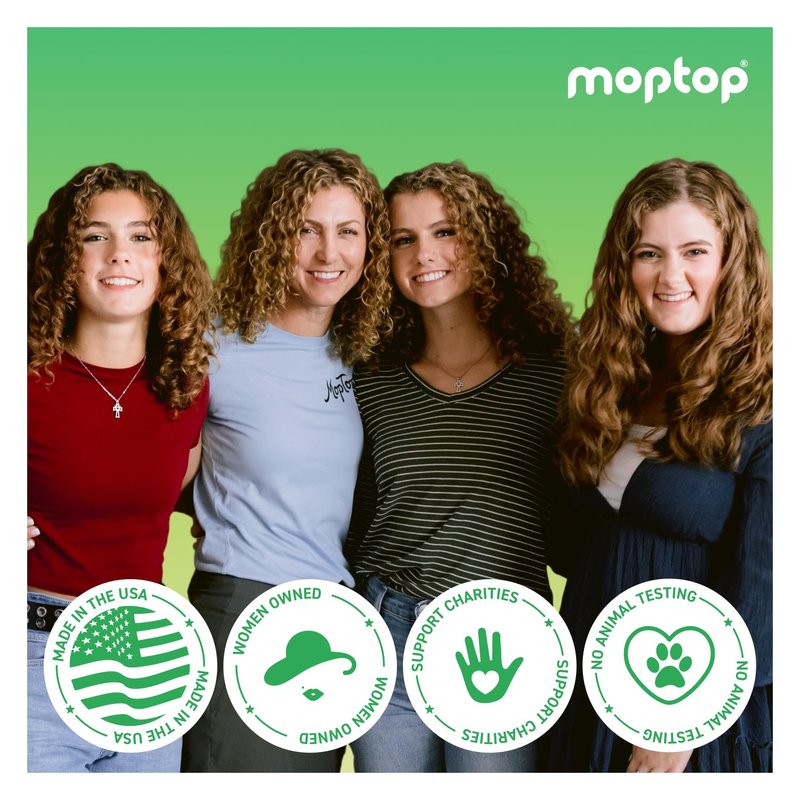 MopTop Gentle Shampoo – Every Day Curly Hair Sulfate Free Shampoo, Improves Moisture & Reduces Frizz, Paraben Free Natural Hair Products for Straight, Wavy, Curly, Coily Texture (Bamboo, 8oz)