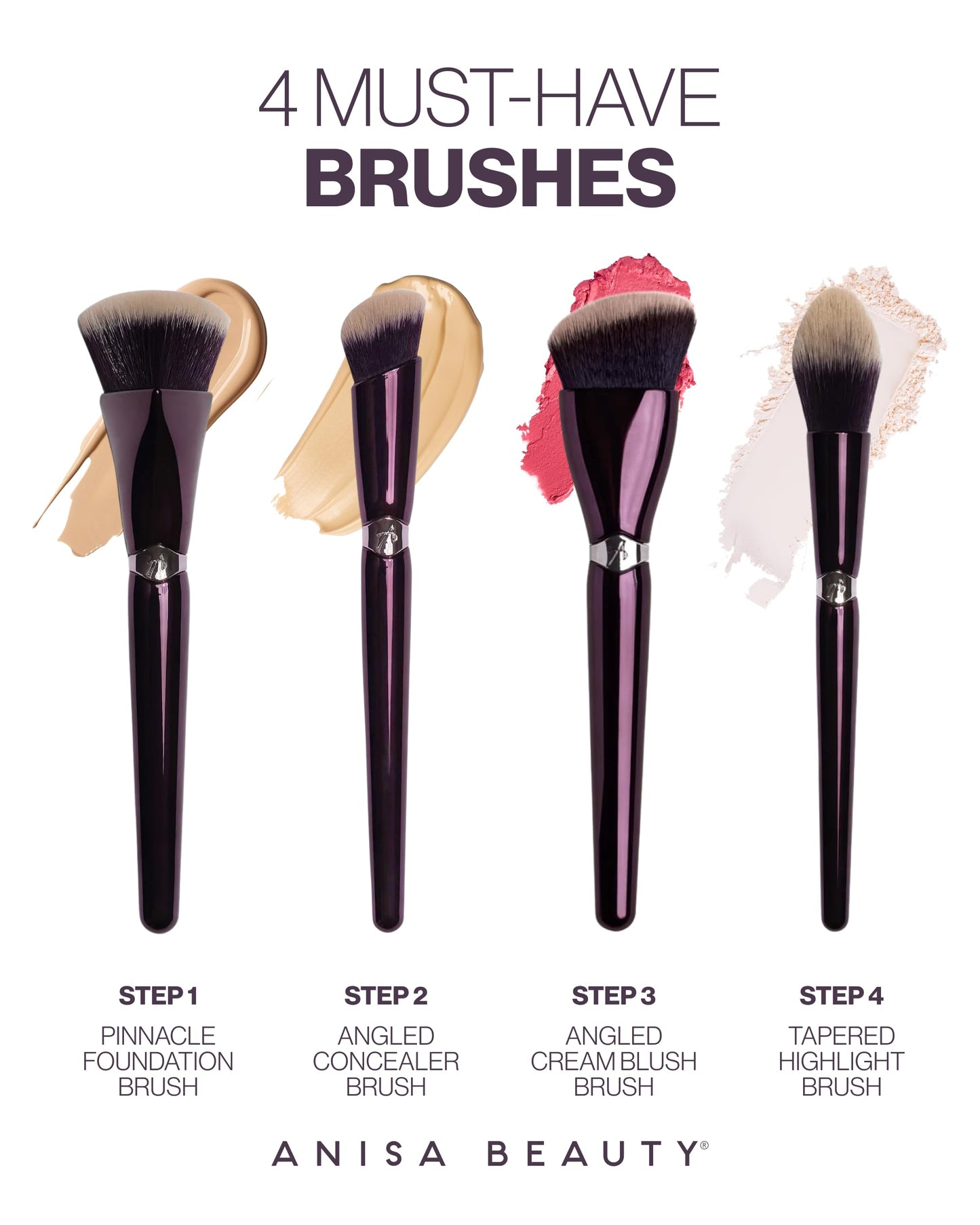 Anisa Beauty Multi-Powder Brush | Large Makeup Brush for Setting Powder, Blush, Bronzer and Foundation | Soft Vegan & Cruelty Free Fibers for Blurring and Finishing