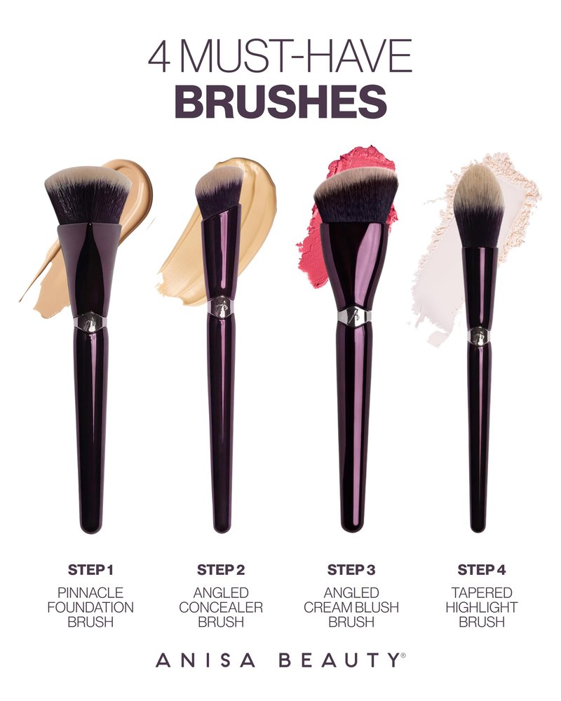 Anisa Beauty Multi-Powder Brush | Large Makeup Brush for Setting Powder, Blush, Bronzer and Foundation | Soft Vegan & Cruelty Free Fibers for Blurring and Finishing