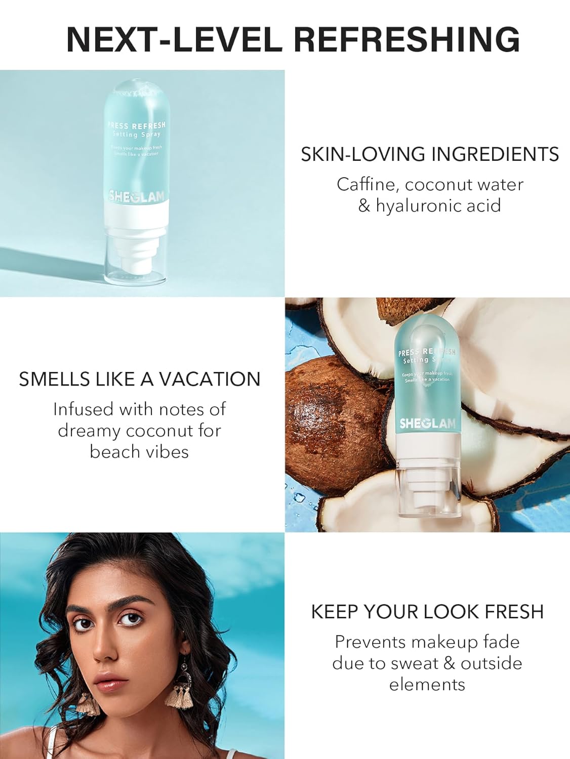 SHEGLAM Lock'd In Setting Spray Mattifying Effect Quick-Drying Long Lasting Makeup Locking Spray Oil-Control Non-Greasy Makeup Setting-Purple
