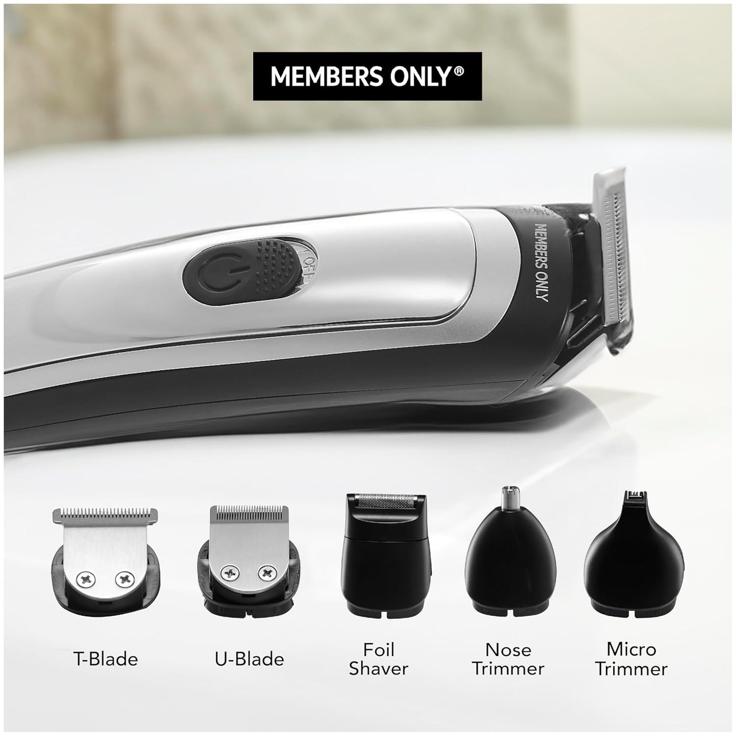 Men's Lithium Cordless Hair & Beard Trimmer Kit - 5 Heads, LED Display, USB Rechargeable