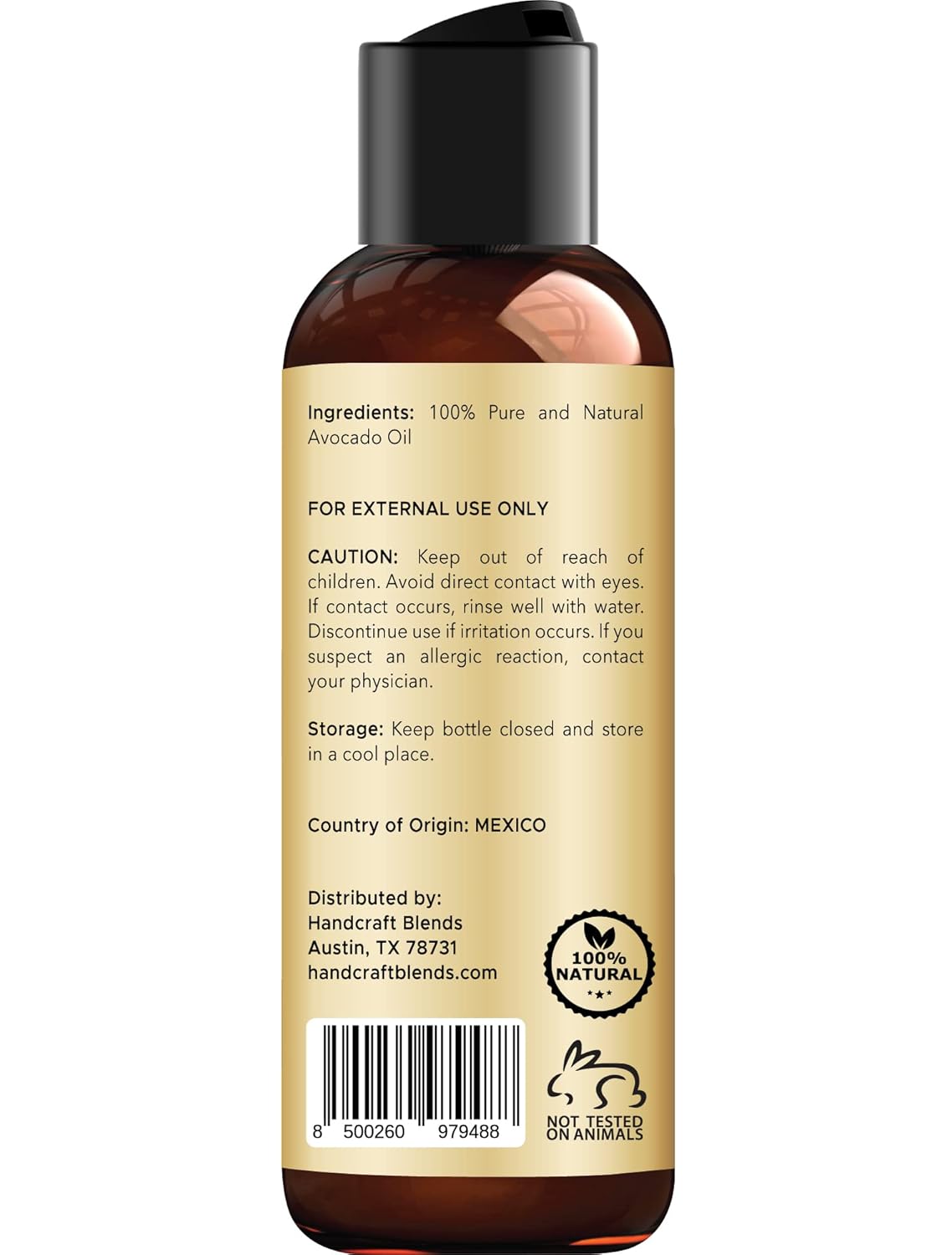 Handcraft Blends USDA Organic Jojoba Oil - Cold-Pressed 4 Fl Oz - 100% Pure and Natural - Premium Grade Carrier Oil for Skin and Hair - Hair and Body - Massage - Hexane-Free